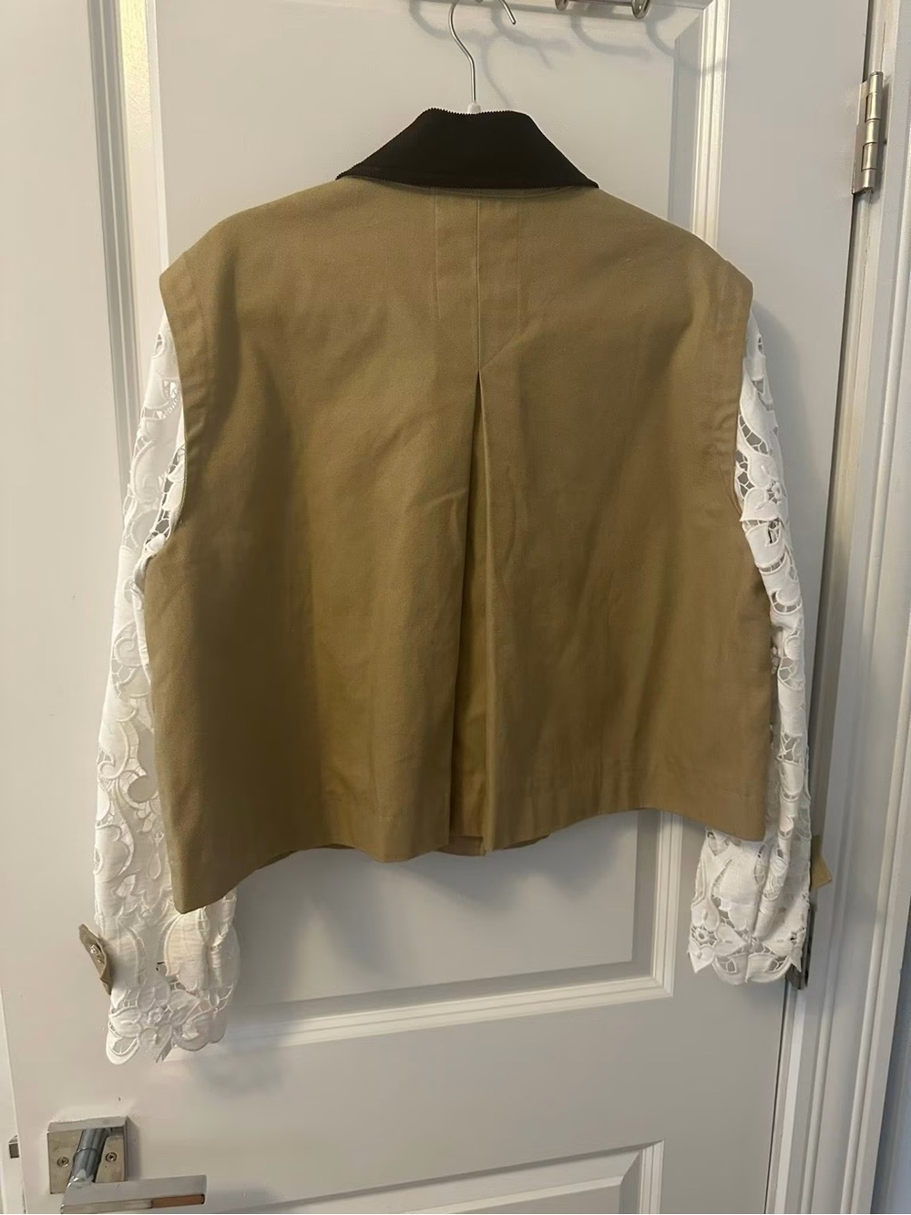 Hill House Clarisse Jacket with Lace White Sleeves and Tan Body - Picture 6 of 6
